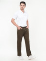 ZULX Men Straight Fit Dark Green Linen