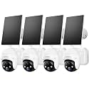 ZUMIMALL 2K Solar Security Cameras Wireless Outdoor 4-Pack, Solar Powered Cameras for Home Security with 360° View, Color Night Vision, 2-Way Talk, AI Motion Alert, Siren, CloudEdge App Supported