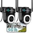 ZUMIMALL 2K WiFi Outdoor Security Camera, Plug-in, 360° PTZ Auto Tracking