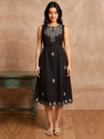ZUMMER Women Sheath Black MidiCalf Length Dress