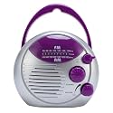 Zunate IPX4 Shower Radio, Speaker Battery Operated Shower Radio, Battery Operated, ABS, Waterp roof, Portable AM FM for Home Beach Camping Hiking