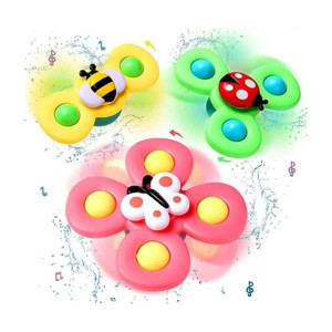 zunbella 3pcs suction fidget spinner toys for baby bath water toysrattle toys for kids rattle