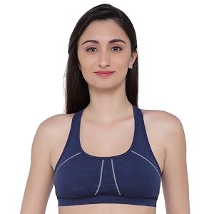 Womens Cotton Blend Non-Wired Sports Bra