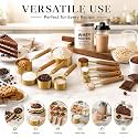 ZURATO 8pc Stainless Steel Measuring Cups and Spoon Set | Wooden Handle Measuring Spoon Scoop Set | Measuring Cups and Spoons Set | Baking Utensils