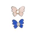 ZURATO Adjustable Buttons for Loose Jeans Pant Tightener Clip, Detachable Waist Button for Loose Jeans for Women, No Sew and No Tools Detachable Decorative Waist Button pin (Blue + White, Pack of 2)