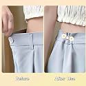 ZURATO Colorfull Sun Flower Adjustable Jean Button, Pant Waist Tightener Pins, No Sew and No Tools Detachable Decorative Button, Waist Adjustment Buttons Extender (Colorful - Silver, Pack of - 2)