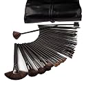 Zureni 32Pcs Makeup Brush Set, Professional Makeup Tool Kit Cosmetic Makeup Brushes With Leather Pouch (Black)