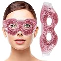 Zureni Cooling Gel Eye Mask Reusable Undereye Cool Ice Pack for Dark Circles, Dry Eyes, Patches, Swelling & Redness Sleeping Cold Compress Eyebrow Pad for Women & Men (Red)