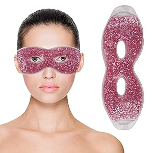 zureni cooling gel eye mask undereye cool ice pack for dark circles dry eyes patches swelling amp redness sleeping reusable cold compress eyebrow pad for women amp men pink