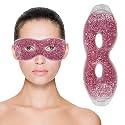 Zureni Cooling Gel Eye Mask Undereye Cool Ice Pack for Dark Circles, Dry Eyes, Patches, Swelling & Redness Sleeping Reusable Cold Compress Eyebrow Pad for Women & Men (Pink)