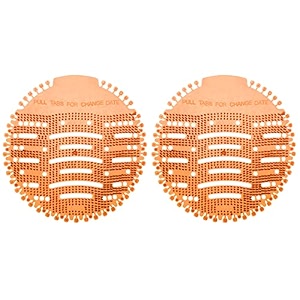 zureni urinal screen fresh scented anti-splash toilet mat bathroom deodorizer spatter reducing smell refresher mats with air freshener ideal for restrooms orange 2 pcs