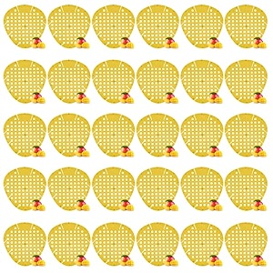 zureni urinal screen fresh scented anti-splash toilet mat bathroom deodorizer spatter with air freshener for restroom yellow mango fragrance 30 pcs