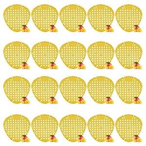 zureni urinal screen fresh scented anti-splash toilet mat bathroom deodorizer spatter with air freshener for restroom yellow mango fragrance 20 pcs