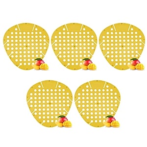 zureni urinal screen fresh scented anti-splash toilet mat bathroom deodorizer spatter with air freshener for restroom yellow mango fragrance 5 pcs