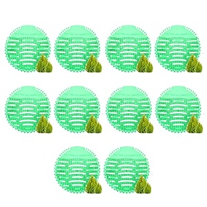 zureni urinal screen fresh scented anti-splash toilet mat bathroom deodorizer spatter reducing natural fragrance refresher mats with air freshener ideal for restrooms light green 10 pcs