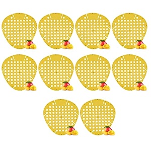 zureni urinal screen fresh scented anti-splash toilet mat bathroom deodorizer spatter with air freshener for restroom yellow mango fragrance 10 pcs