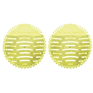 zureni urinal screen fresh scented anti-splash toilet mat bathroom deodorizer spatter reducing smell refresher mats with air freshener ideal for restrooms yellow 2 pcs