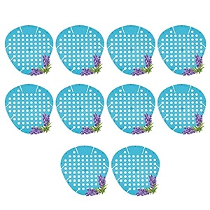 zureni urinal screen fresh scented anti-splash toilet mat bathroom deodorizer spatter with air freshener for restroom blue lavender fragrance 10 pcs