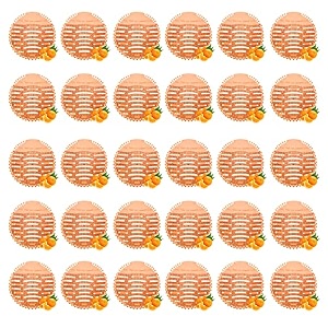 zureni urinal screen fresh scented anti-splash toilet mat bathroom deodorizer spatter reducing orange fragrance refresher mats with air freshener ideal for restrooms orange 30 pcs
