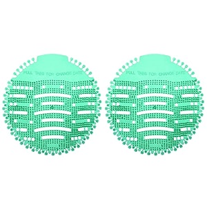 zureni urinal screen fresh scented anti-splash toilet mat bathroom deodorizer spatter reducing smell refresher mats with air freshener ideal for restrooms green 2 pcs