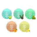 Zureni Urinal Screen Fresh Scented Anti-Splash Toilet Mat Bathroom Deodorizer Spatter with Air Freshener for Restroom (Multicolor, Pine Lemon-Orange-Pine-Natural Breeze-Lemon Fragrance, 5 pcs)