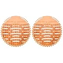 Zureni Urinal Screen Fresh Scented Anti-Splash Toilet Mat Bathroom Deodorizer Spatter Reducing Smell Refresher Mats with Air Freshener Ideal for Restrooms (Orange, 2 pcs)