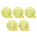 Zureni Urinal Screen Fresh Scented Anti-Splash Toilet Mat Bathroom Deodorizer Spatter Reducing Lemon Fragrance Refresher Mats with Air Freshener Ideal for Restrooms (Yellow, 5 pcs)