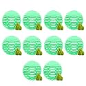 Zureni Urinal Screen Fresh Scented Anti-Splash Toilet Mat Bathroom Deodorizer Spatter Reducing Natural Fragrance Refresher Mats with Air Freshener Ideal for Restrooms (Light Green, 10 pcs)