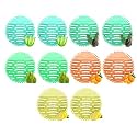 Zureni Urinal Screen Fresh Scented Anti-Splash Toilet Mat Bathroom Deodorizer Spatter with Air Freshener for Restroom (Multicolor, Pine Lemon-Orange-Pine-Natural Breeze-Lemon Fragrance, 10 pcs)
