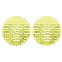 Zureni Urinal Screen Fresh Scented Anti-Splash Toilet Mat Bathroom Deodorizer Spatter Reducing Smell Refresher Mats with Air Freshener Ideal for Restrooms (Yellow, 2 pcs)