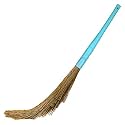 Zureni ZU-44 No Dust Floor Broom Broomstick Phool Jhadu Sweep with Long Handle Lightweight for Easy Floor Sweeping Home Bedroom Kitchen Cleaning (Pack of 1, Random Color, Synthetic Grass)