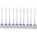 Zureni ZU-MOP10 9" Floor Mop Stick with Super Absorbent Mop Head Sturdy Handle Amazing Cleaning for Home, Office &amp; Commercial Use (Pack of 10)