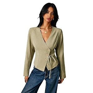 Zurity Womens Cotton Tops Casual Wrap