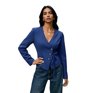 Zurity Womens Cotton Tops Casual Wrap
