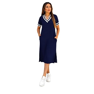 Zurity Womens V-Neck Sporty T-Shirt Dress