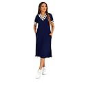 Zurity Women39s V-Neck Sporty T-Shirt Dress 