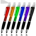 2-in-1 Ballpoint Pen with Mist Spray Bottle for hand sanitizer, alcohol, or travel perfume| Blue and Black Ink| 6 Pcs