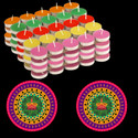 ZURU BUNCH Tea Light Candle (Multicolor, Pack of 50) Plastic (Pack of 50) Table Diya Set (Height: 1.5 inch)