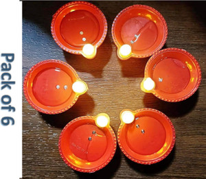 zuru bunch water sensor diya set pack of 6 plastic pack of 6 table diya set height 15 inch