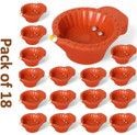 ZURU BUNCH Water Sensor Diya Set pack of 18 Plastic (Pack of 18) Table Diya Set (Height: 1.5 inch)