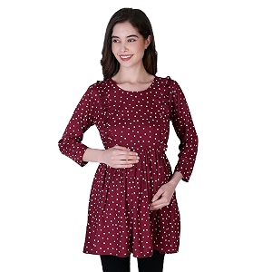 ZUVINO Womens Maternity Feeding Top with Zip