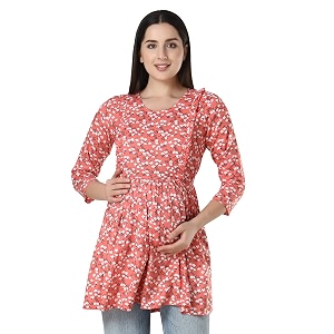ZUVINO Womens Maternity Feeding Top with Zip