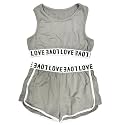 ZUYPSK Girls 2-Piece Athletic Leotard Tracksuit Sleeveless Tank Tops with Shorts Set Gymnastics Dance Sports Workout Outfts