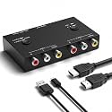 ZUZONG 2 RCA to HDMI, 1080P 2 Way RCA Composite CVBS AV Switch to HDMI Video Audio Converter Adapter Supporting 4:3/16:9, for PC Laptop Xbox PS2 PS3 N64 NGC SNES WII VHS VCR Camera DVD