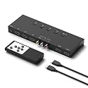 ZUZONG (3 Ports HDMI 2.0 + 1 RCA to 2 HDMI Converter (2 Outputs Can Simultaneous Display) Switcher Splitter Support 4:3/16:9 Switching for N64 NGC Wii Xbox PS2/3/4/5 Switch Apple TV Fire TV Roku