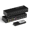 ZUZONG 4 AV to HDMI Converter + 4 HDMI2.0 Switcher(2 in 1) 4 Way RCA Composite to HDMI Adapter Support 4:3/16:9 Switching for N64 NGC WII Xbox PS2/3/4/5 DVD Xbox Series/ONE Switch/OLED