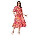 ZWERLON Beautiful Floral Pattern Midi