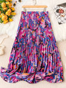 ZWERLON Floral Print Women A-line Multicolor Skirt