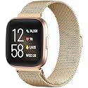 Metal Bands Compatible with Fitbit Versa 2/Versa Lite SE/Versa Smart Watch for Women Men, Royal Gold, Small