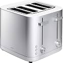 ZWILLING Enfinigy 4 Slice Toaster with Extra Wide 1.5" Slots for Bagels, 7 Toast Settings, Even Toasting, Reheat, Cancel, Defrost, Silver